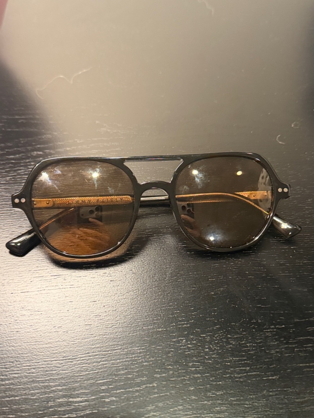 Classic Black and Gold Women's Sunglasses - Stylish Brown Lenses